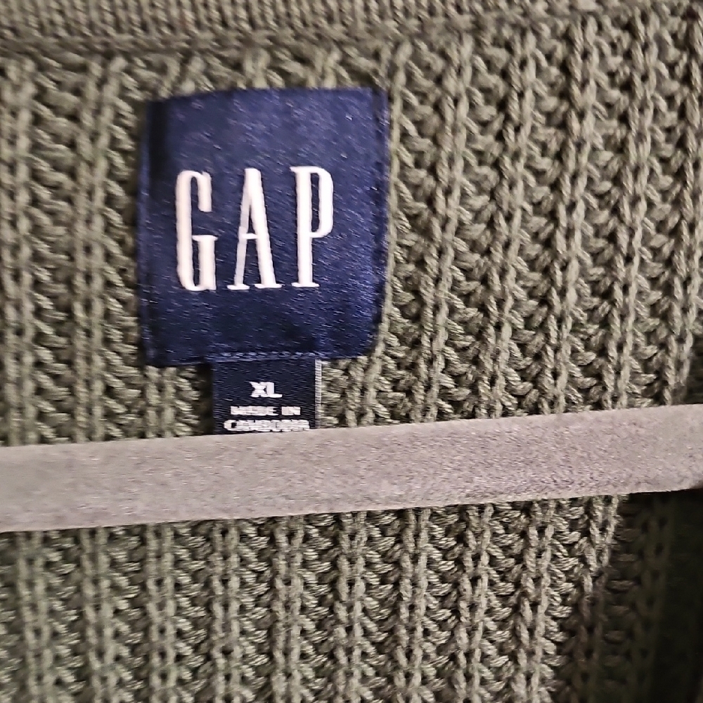 GAP NWT Women's Green Button Up Thyme Cardigan Sweater Size XLarge - Picture 3 of 7